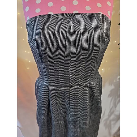Express Herringbone Wool Blend Strapless Dress Women's Size XS Career Business - Picture 5 of 10